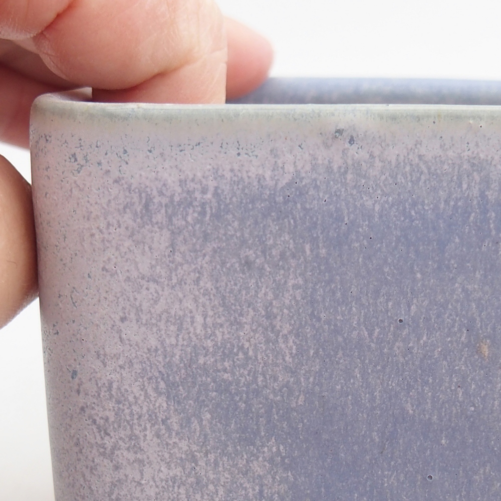 Bonsaischaal van keramiek 10 x 10 x 8 cm, kleur blauw