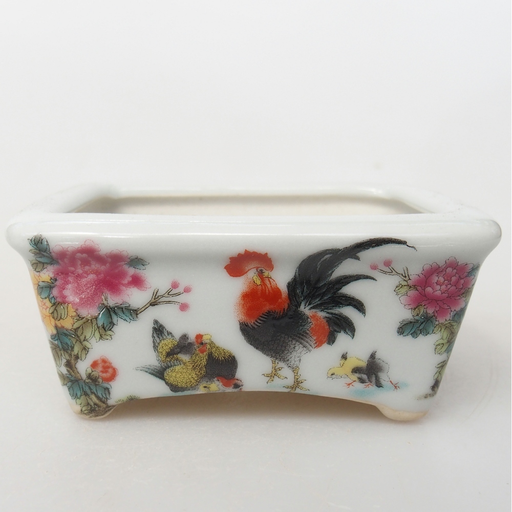 Mini bonsaischaal 8 x 6,5 x 3,5 cm, wit