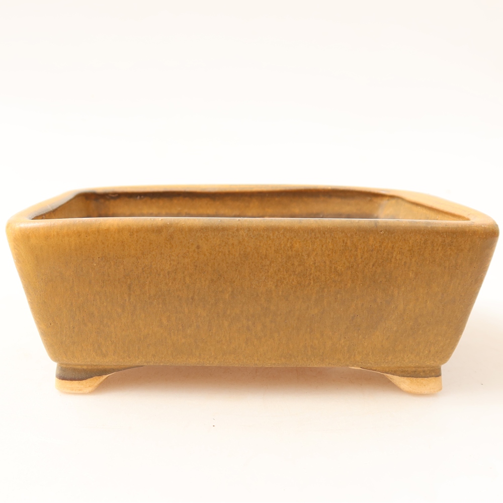 Keramische bonsaipot 13,5 x 11 x 5 cm, kleur bruin