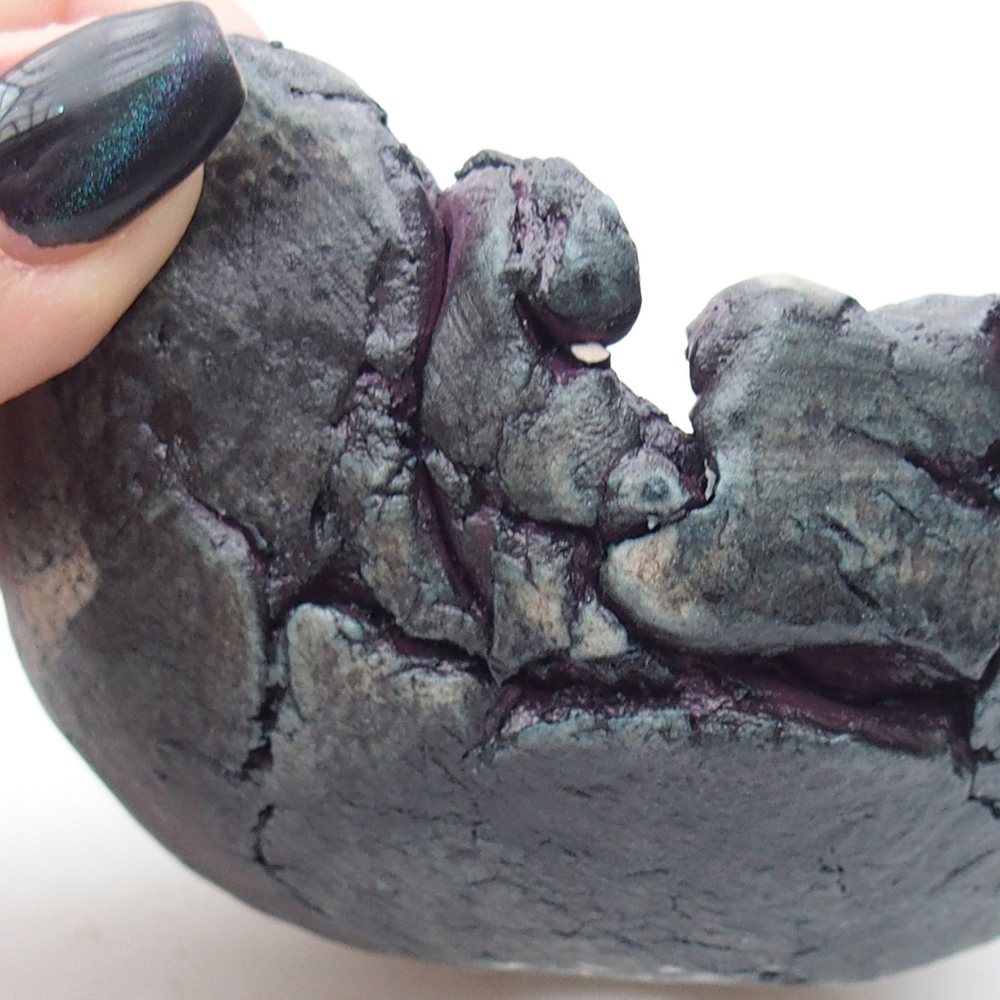 Keramische schaal 9,5 x 9,5 x 5,5 cm , kleur paars