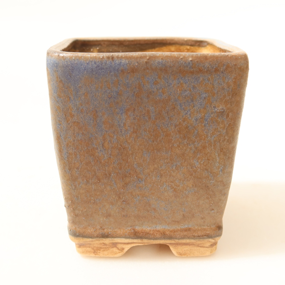 Keramische bonsaipot 6,5 x 6,5 x 7 cm, kleur: blauw