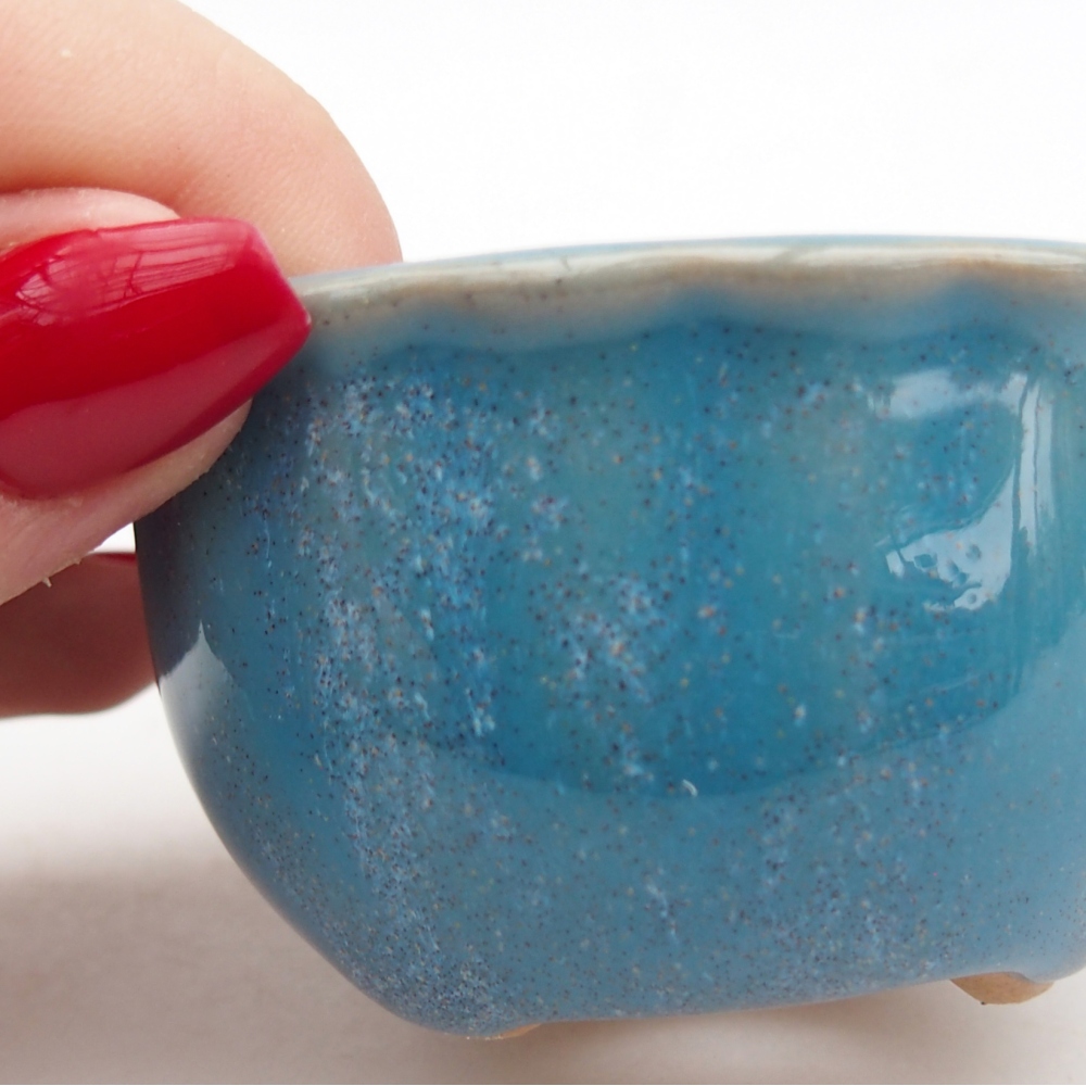 Bonsaischaal van keramiek 26 x 26 x 8 cm, kleur rood