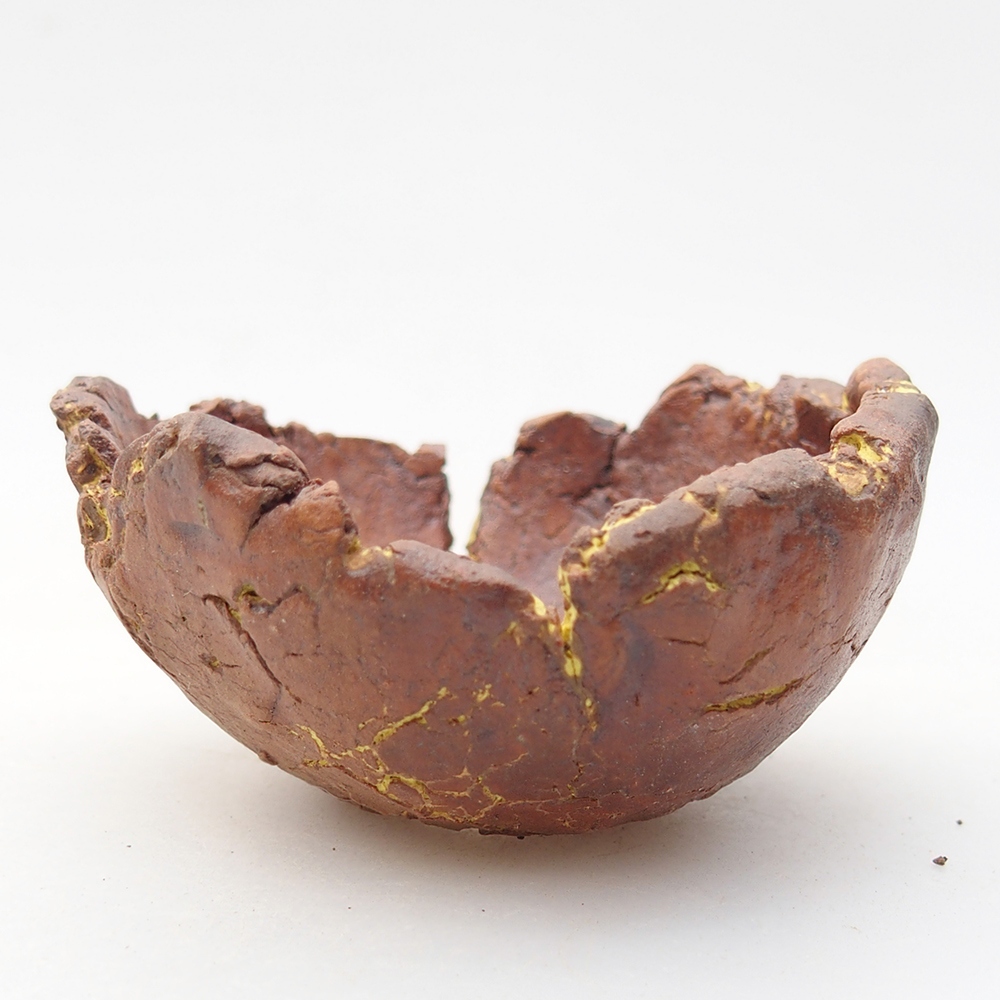 Keramisch Schelp 7 x 6,5 x 4 cm , kleur geel