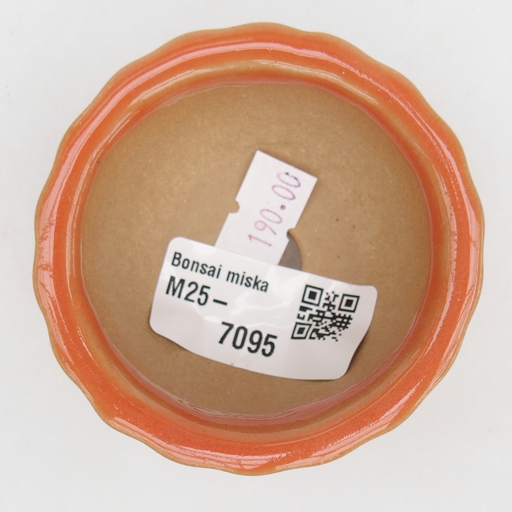 Bonsaischaal van keramiek 26 x 26 x 8 cm, kleur rood