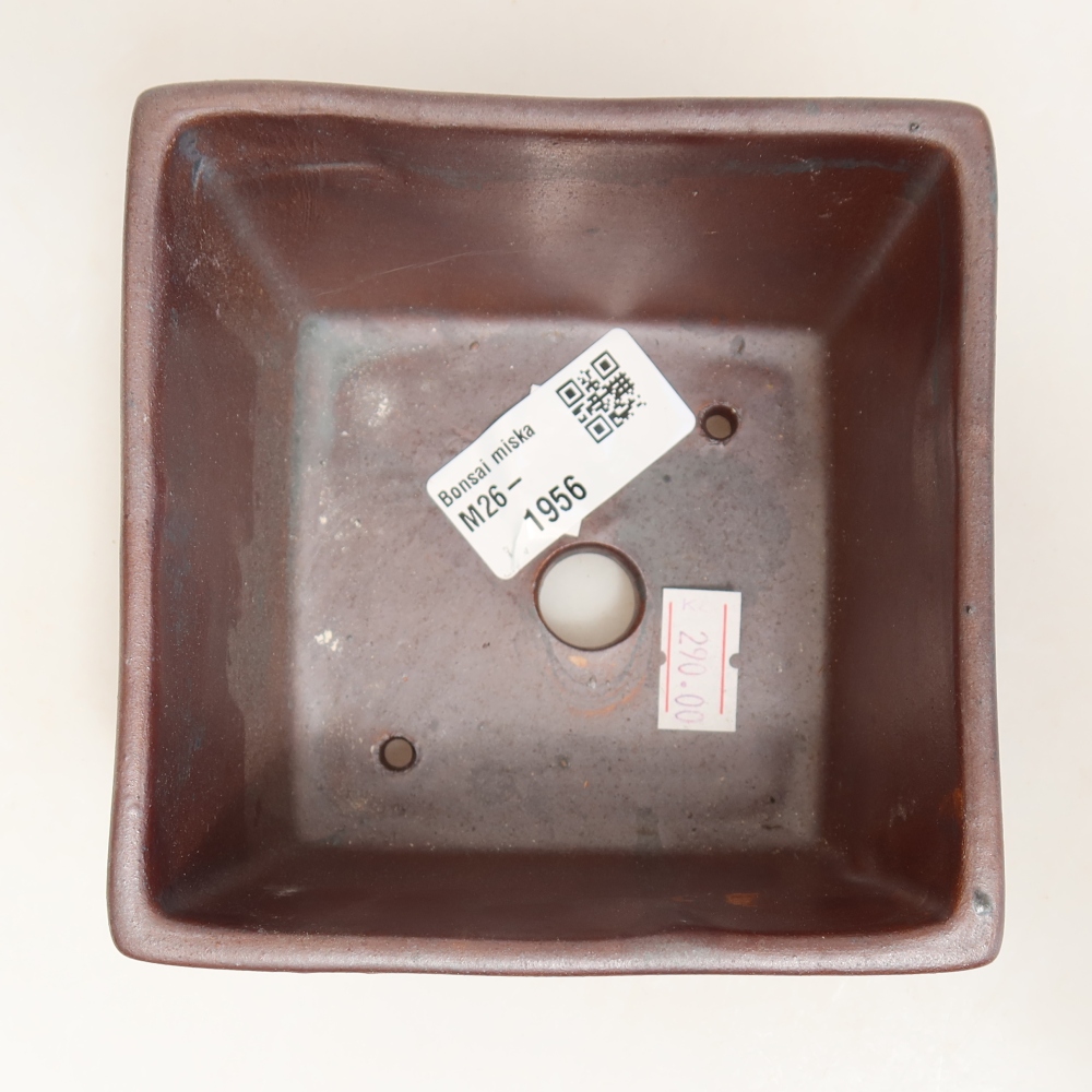 Keramische bonsaipot 10,5 x 10,5 x 6,5 cm, metaalachtige kleur