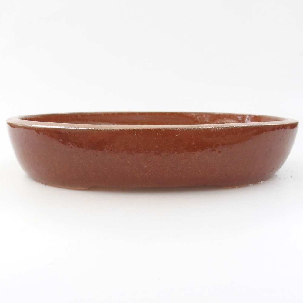 Bonsaischaal van keramiek 22 x 16,5 x 4 cm, bruin