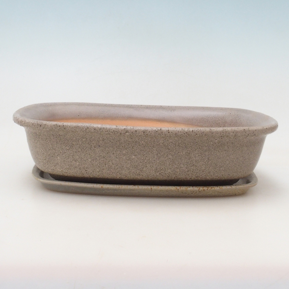Bonsai kom + schotel H08 - 25 x 19,5 x 6 cm - beige