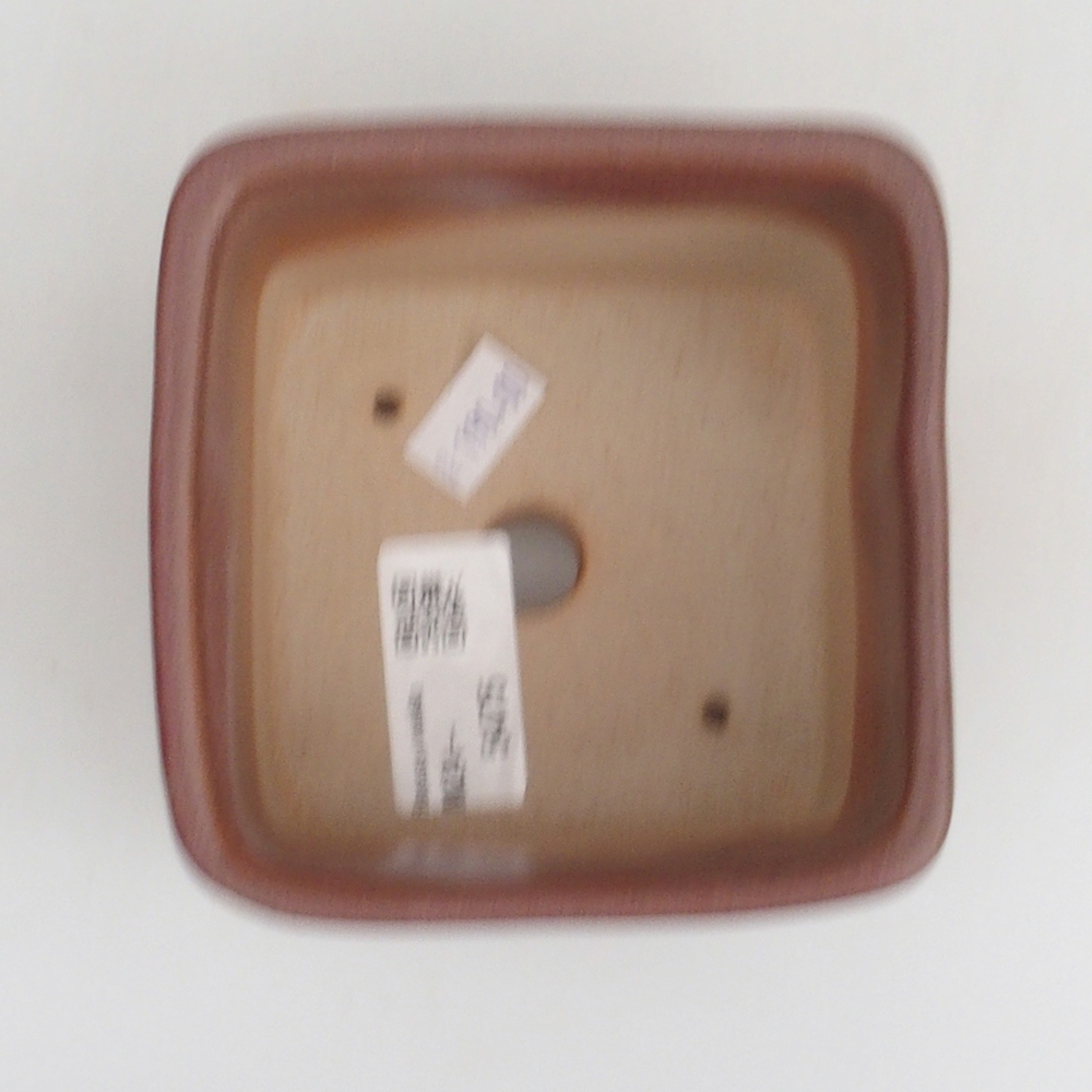 Bonsaischaal van keramiek 10 x 10 x 8 cm, bruin