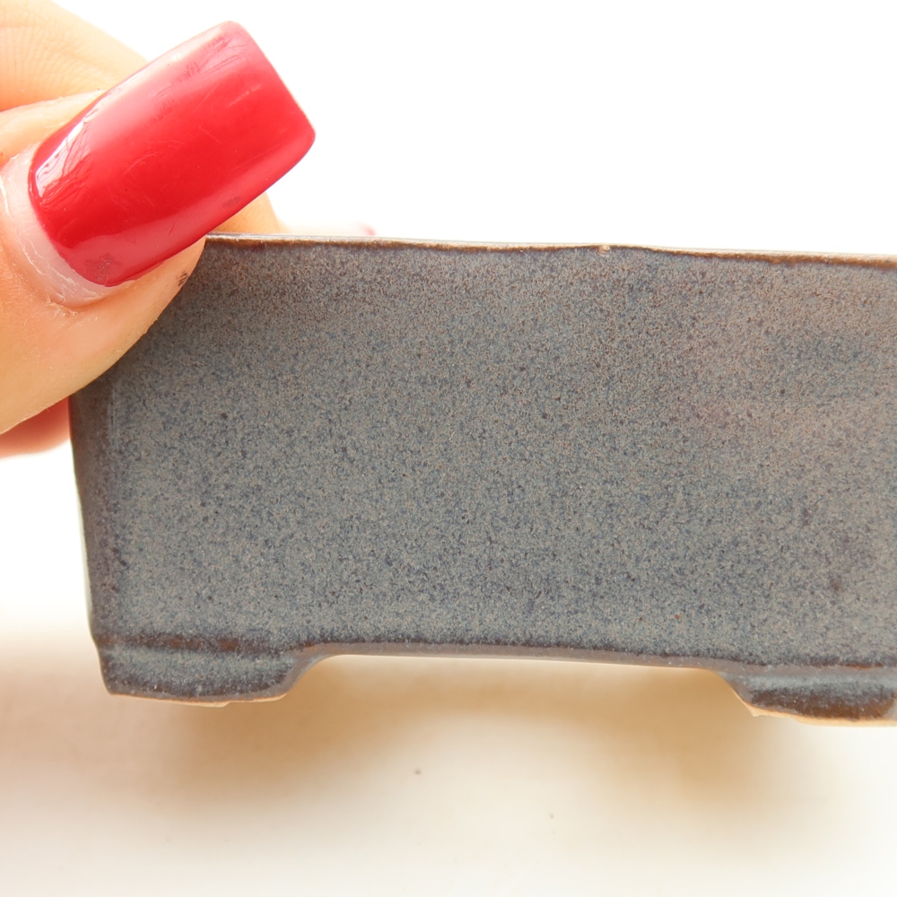 Keramische bonsaischaal 6,5 x 5,5 x 3,5 cm, kleur grijs
