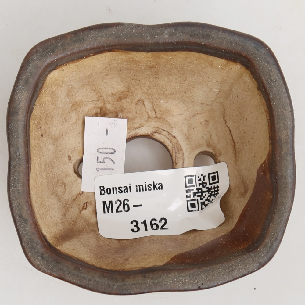 Bonsaischaal van keramiek 7 x 7 x 3,5 cm, bruin
