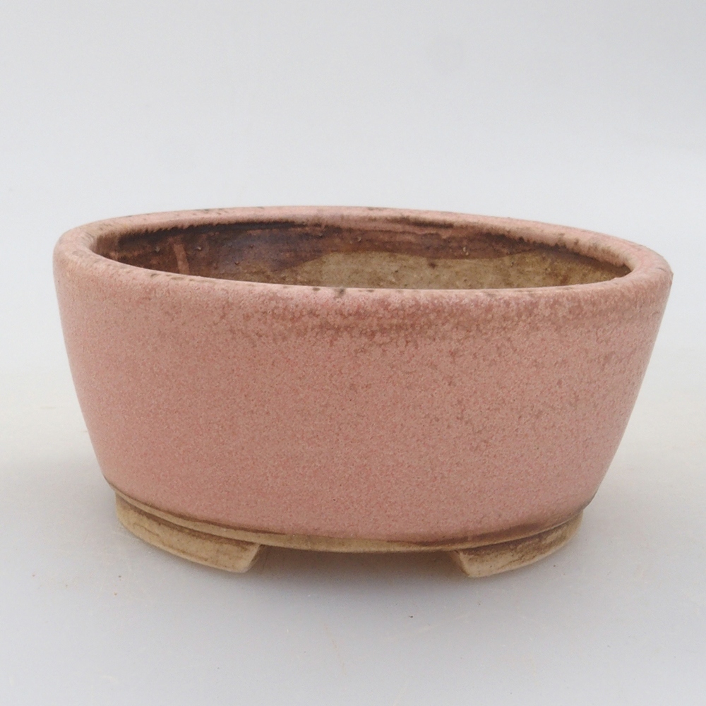 Bonsaischaal van keramiek 10 x 8,5 x 4 cm, bruin