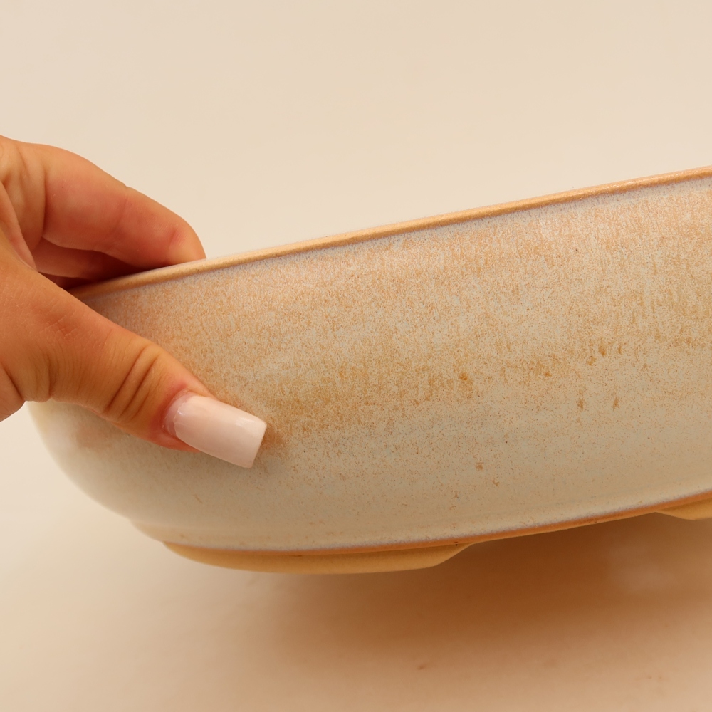 Keramische bonsaipot 32,5 x 32,5 x 8,5 cm, kleur beige