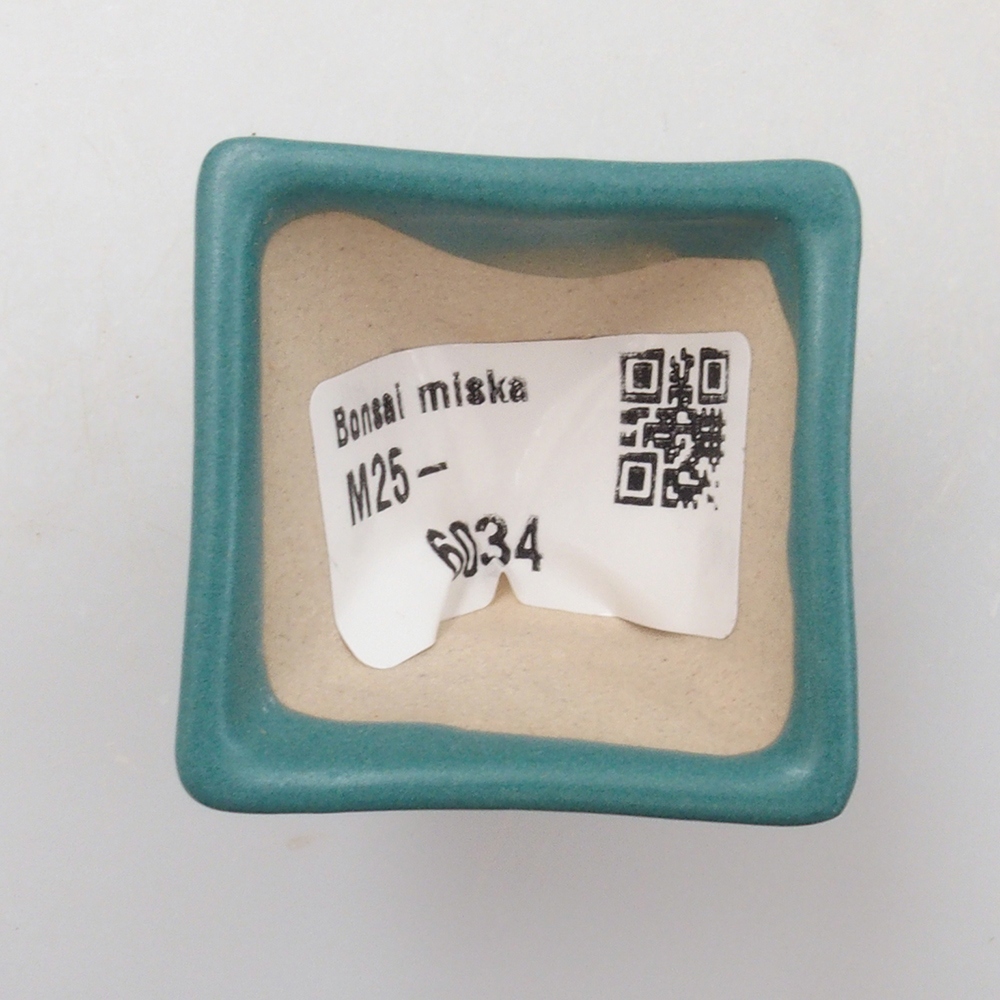Bonsaischaal van keramiek 6,5 x 5,5 x 4 cm, kleur blauw