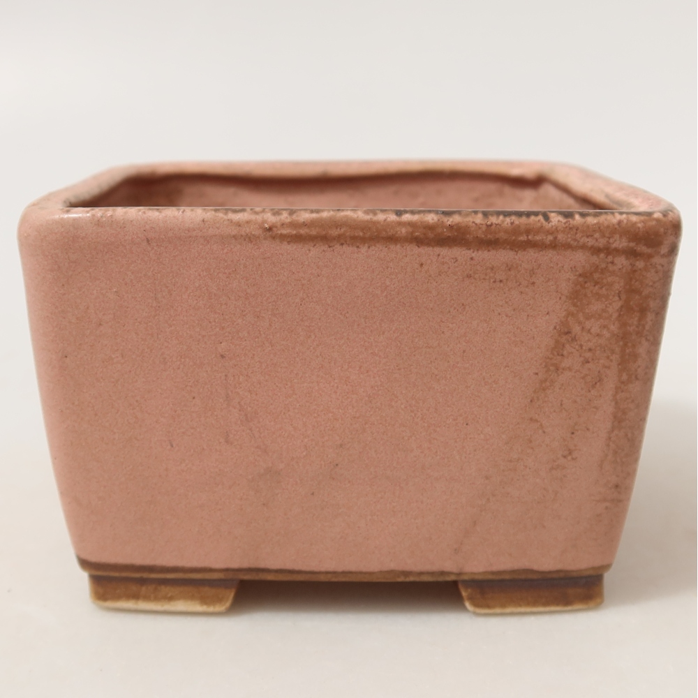 Bonsaischaal van keramiek 10,5 x 10,5 x 7 cm, roze