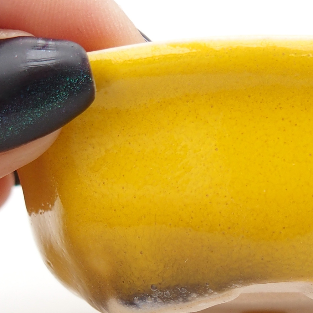 Mini bonsaischaal 6,5 x 6,5 x 2,5 cm, geel