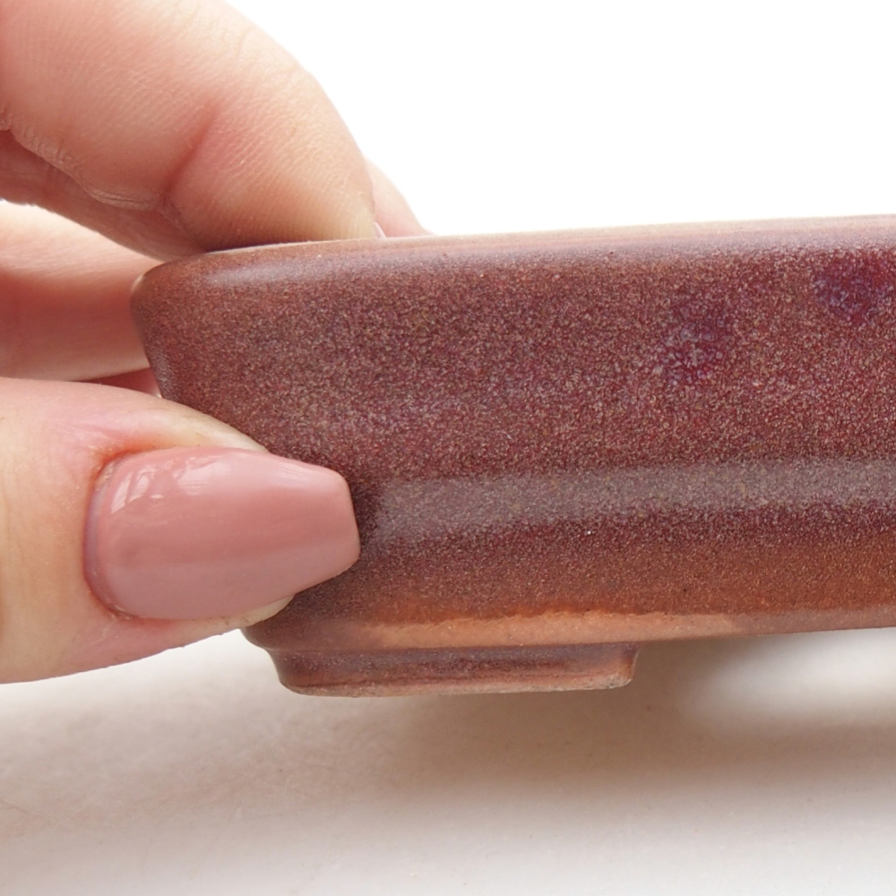 Bonsaischaaltje van keramiek 11 x 8 x 3 cm, bordeauxrood