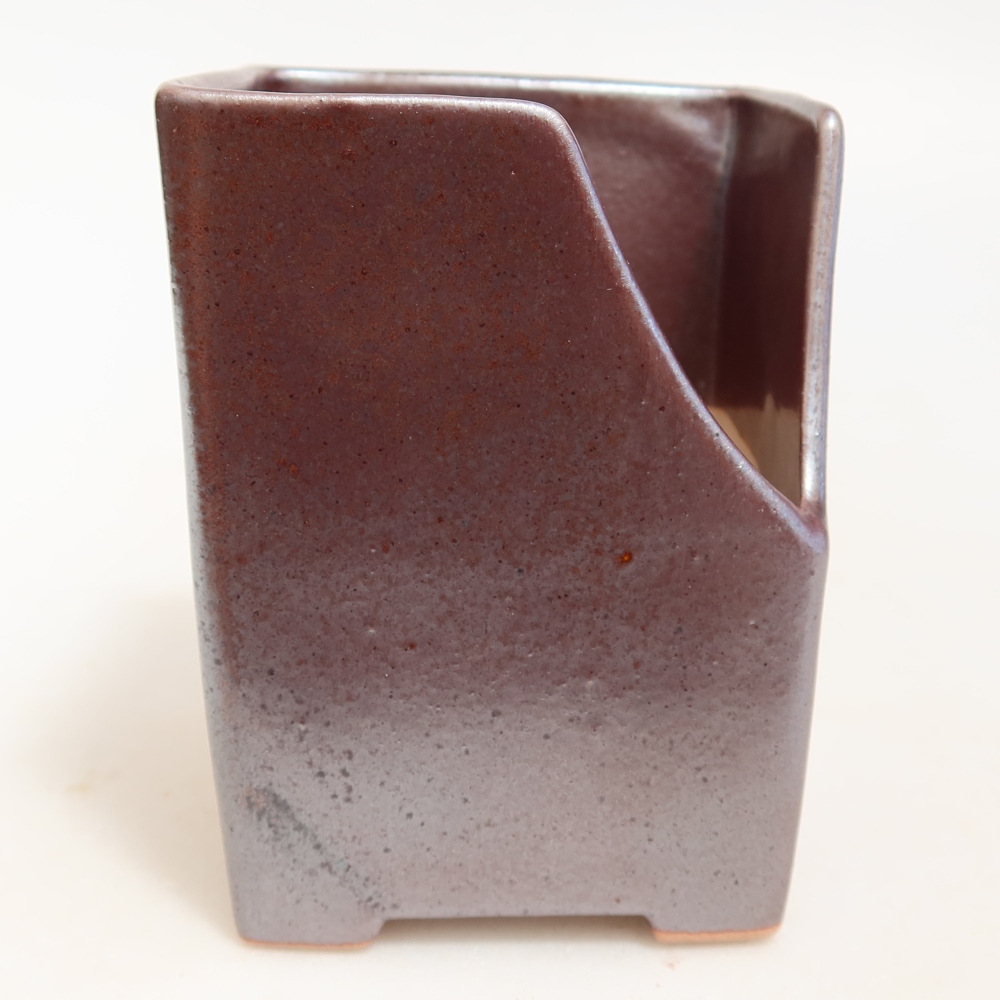 Keramische bonsaipot 8 x 8 x 10 cm, metaalachtige kleur