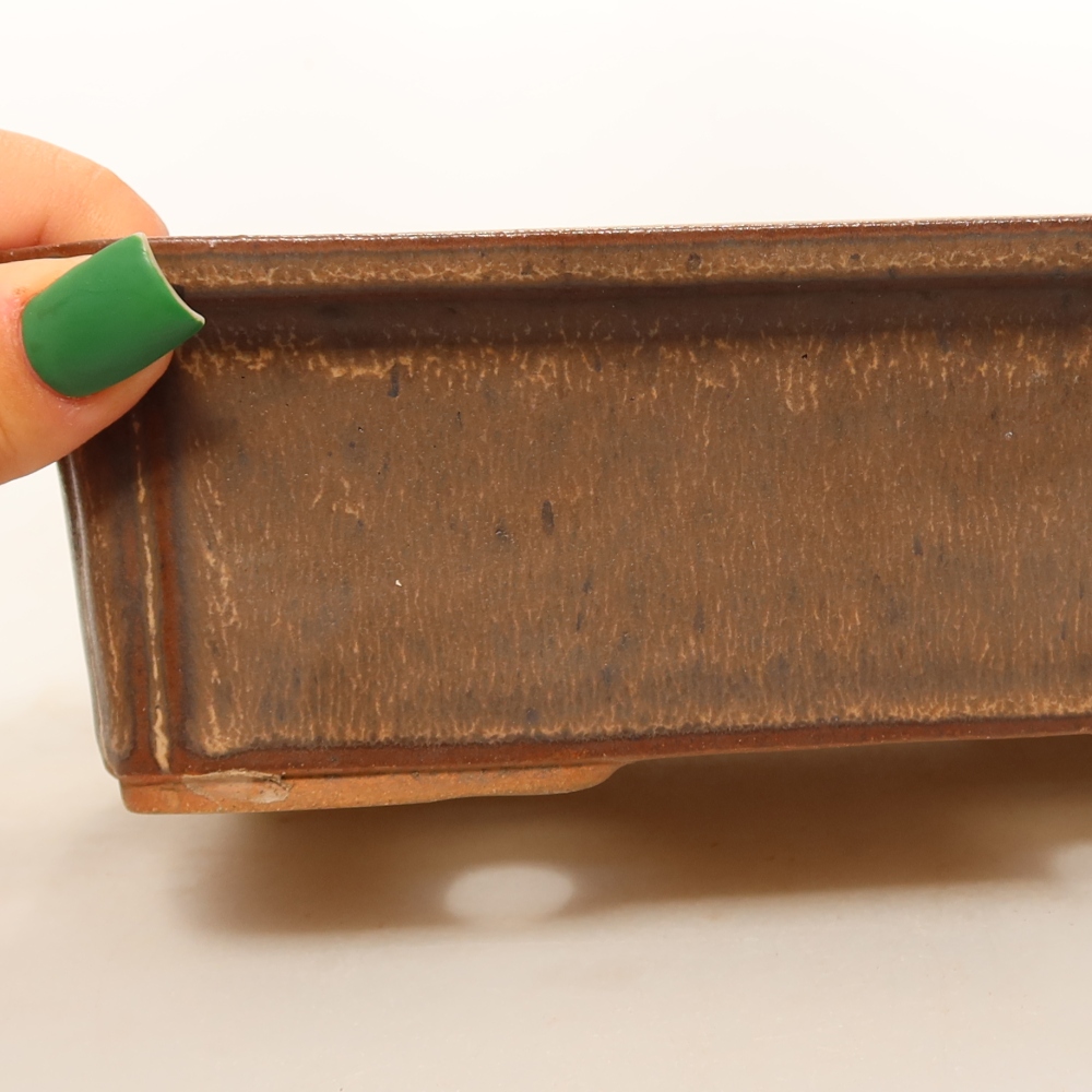 Keramische schaal  20 x 15,5 x 6 cm, kleur bruin