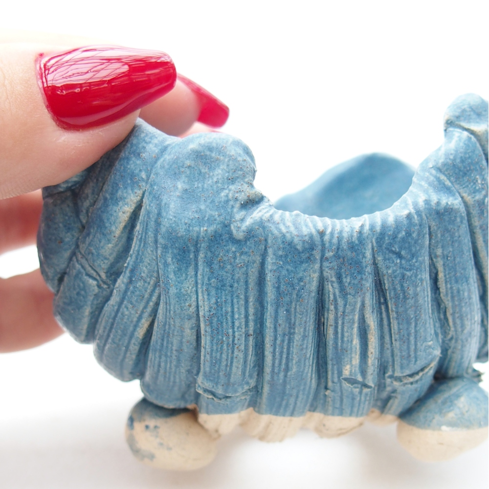 Keramische schaal 8,5 x 8,5 x 6,5 cm , kleur blauw