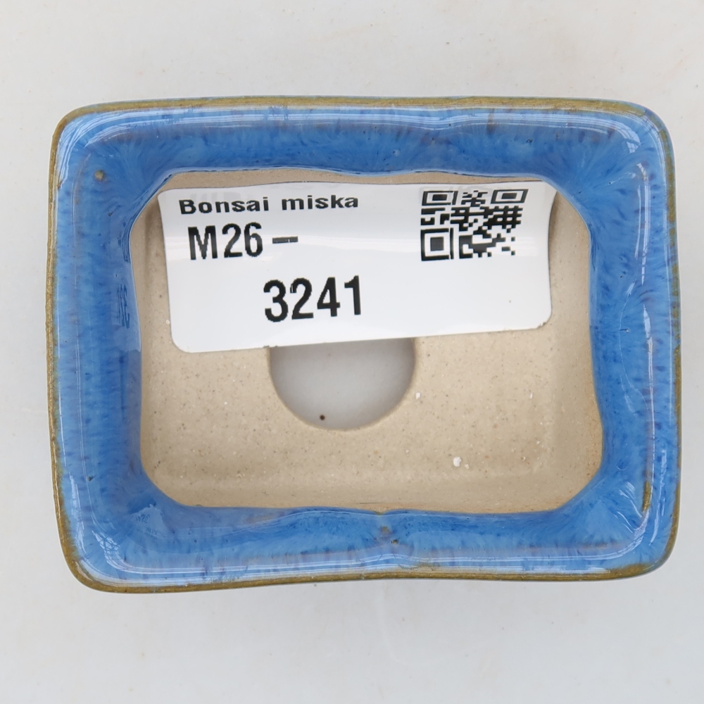 Bonsaischaal van keramiek 6 x 4,5 x 2,5 cm, kleur blauw