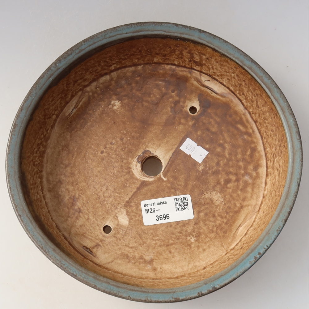 Keramische bonsaipot 21,5 x 21,5 x 6 cm, kleur: blauw