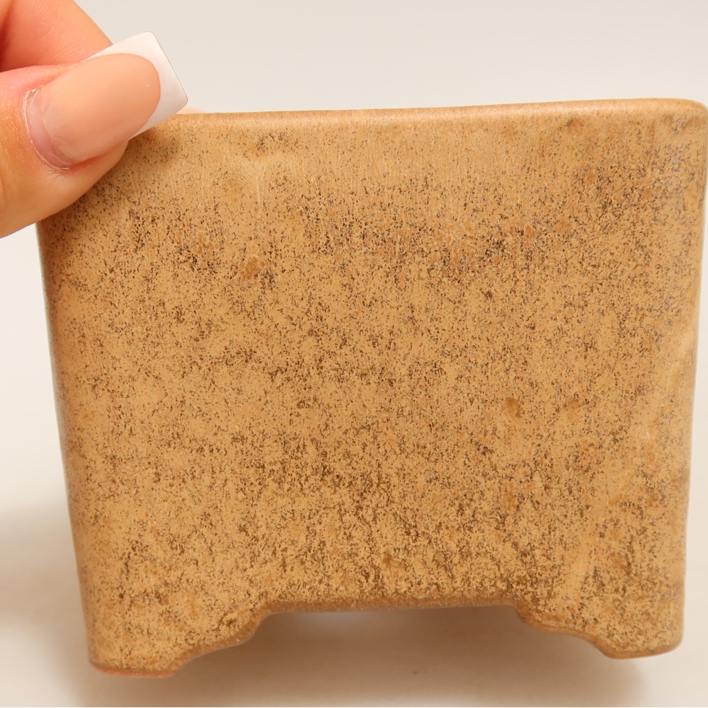 Keramische bonsaipot 10 x 10 x 8,5 cm, kleur: beige