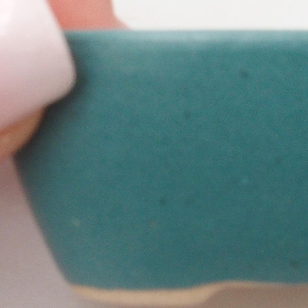 Bonsaischaal van keramiek 6,5 x 5,5 x 4 cm, kleur blauw