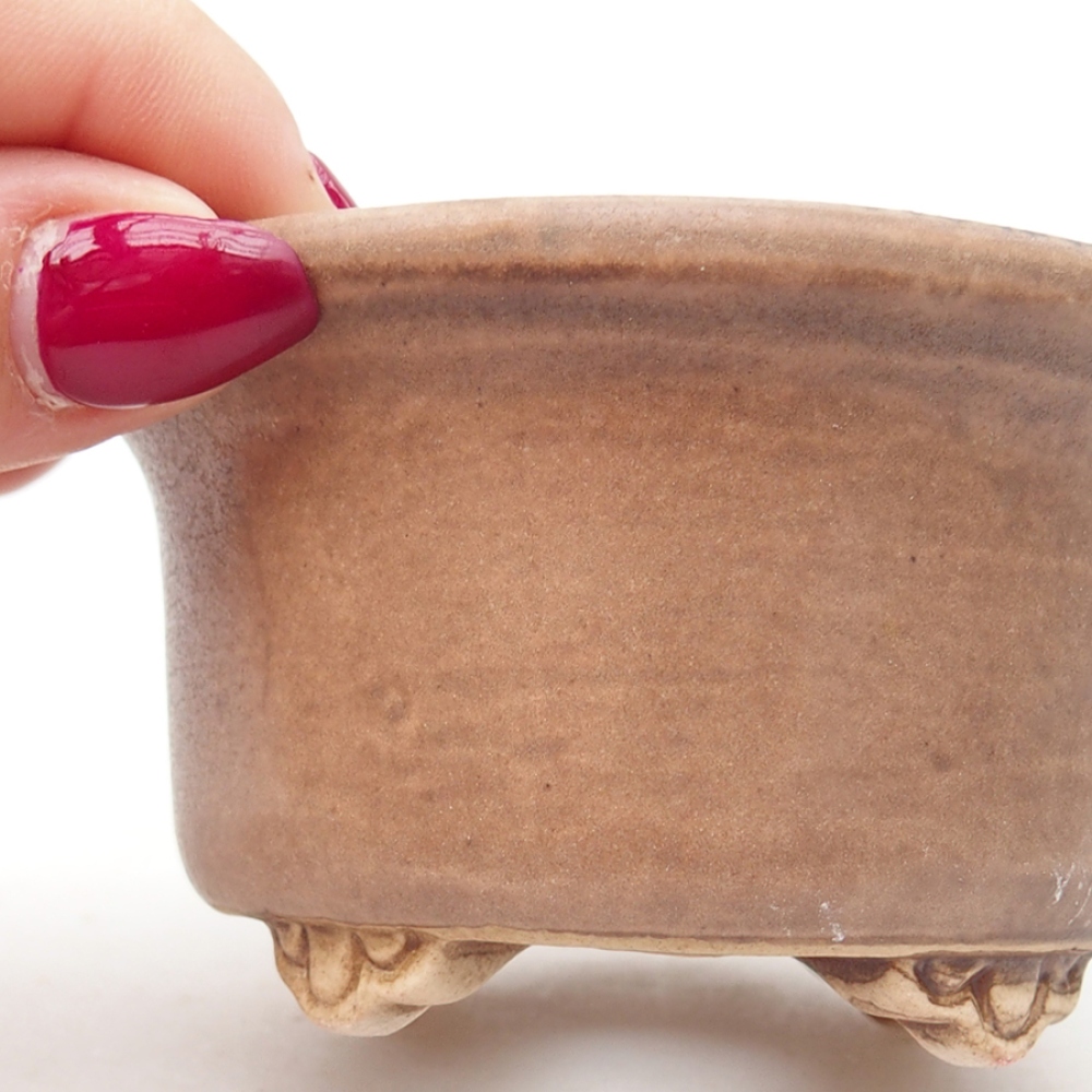 Bonsaischaal van keramiek 9 x 9 x 3,5 cm, roze