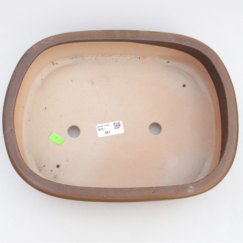 Bonsaischaal van keramiek 31,5 x 24 x 8 cm, bruin