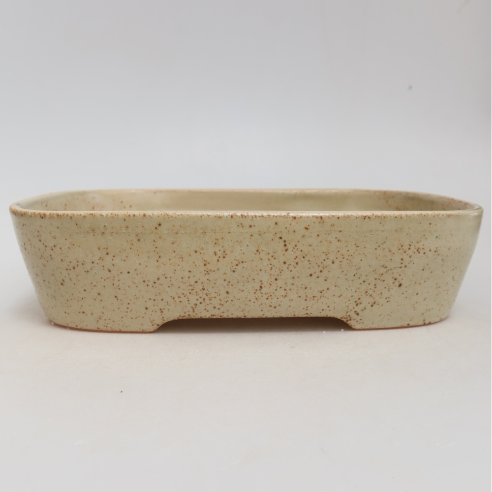 Keramische bonsaipot 23 x 18 x 5,5 cm, kleur: beige