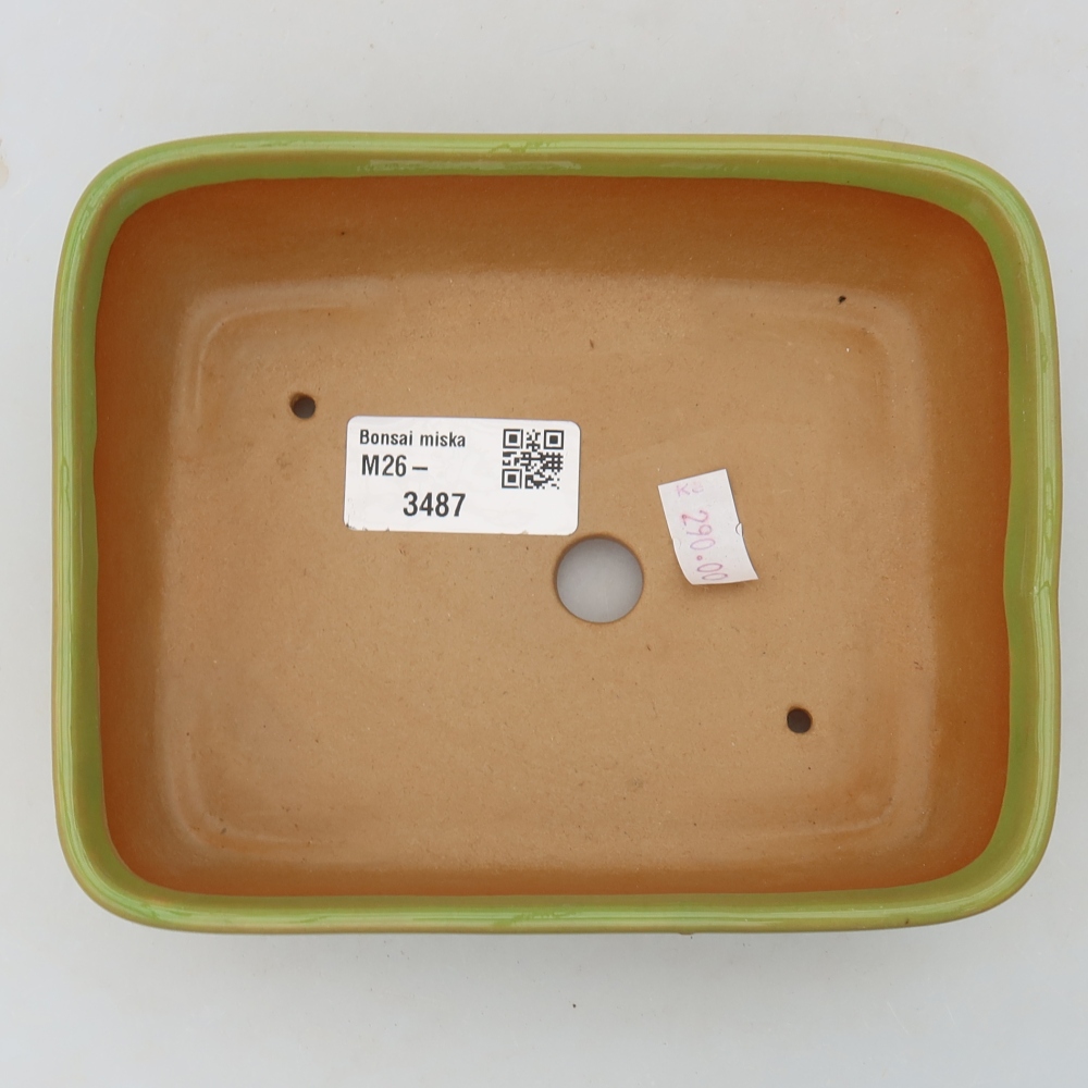 Bonsaischaal van keramiek 15 x 12,5 x 4,5 cm, groen