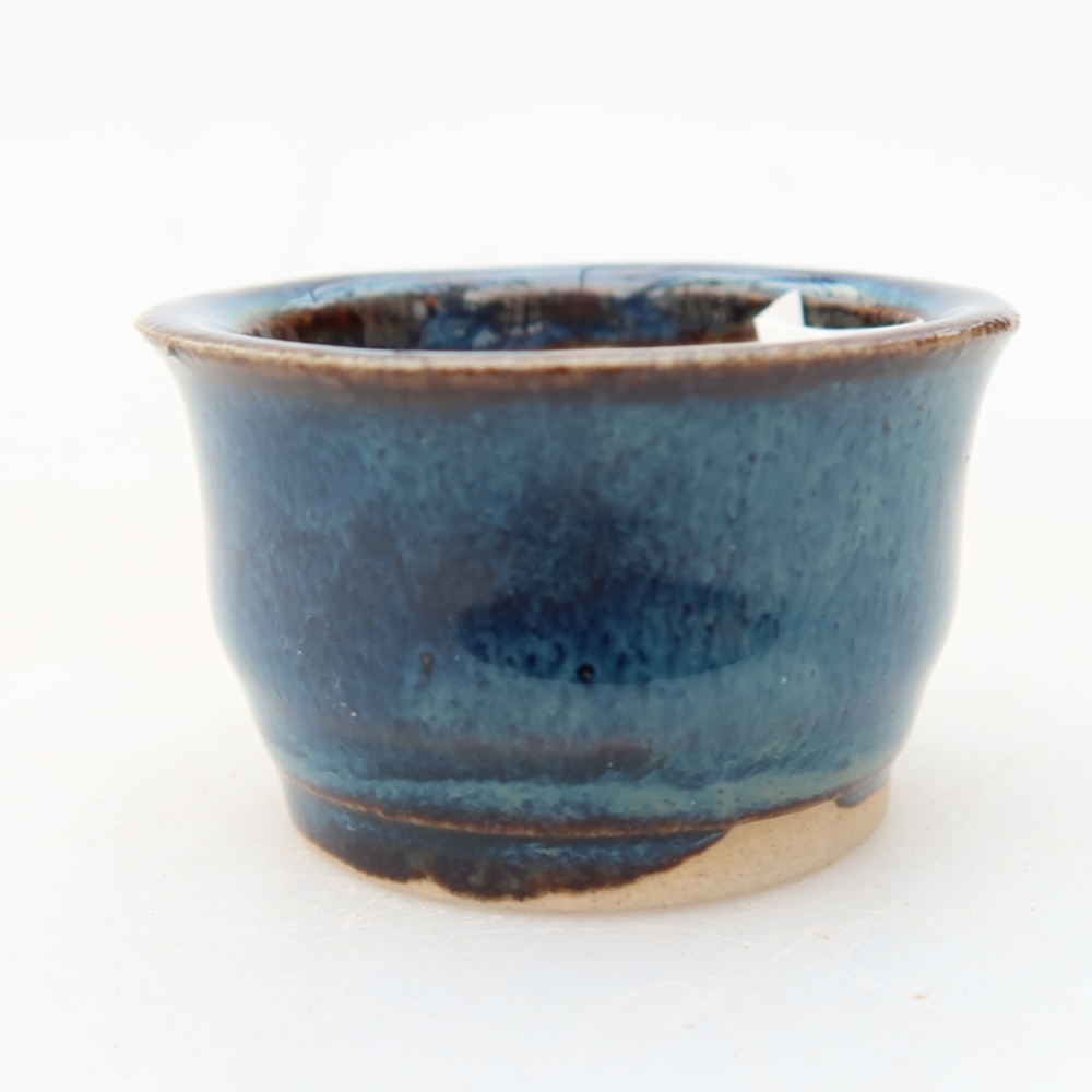 Keramische bonsaischaal 3,5 x 3,5 x 2,5 cm, kleur: blauw