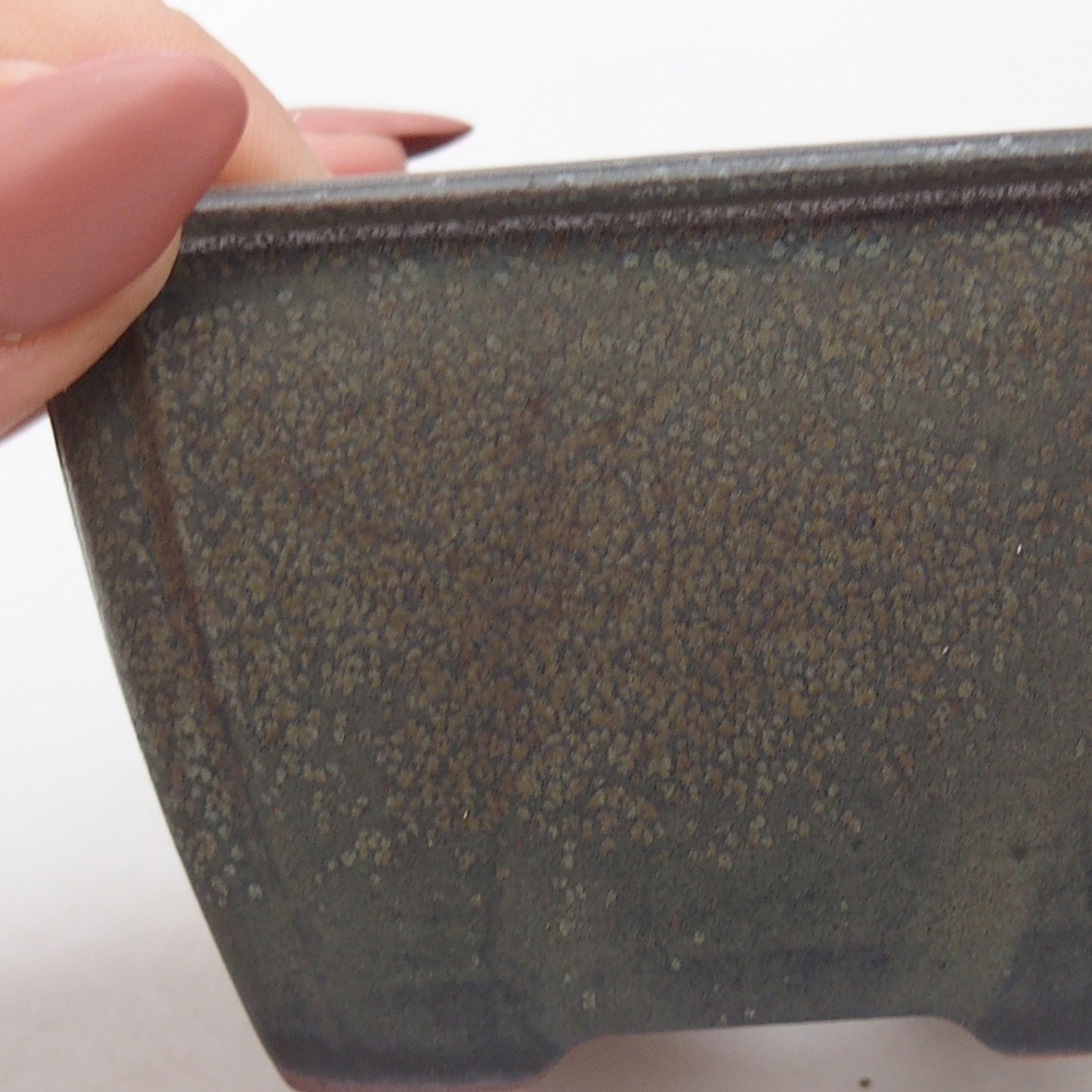 Bonsaischaal van keramiek 8,5 x 8,5 x 5 cm, grijs