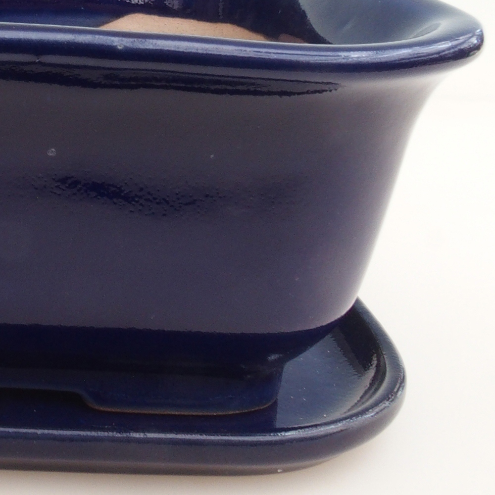 Bonsai kom + schotel H36 - 17 x 15 x 7,5 cm - blauw