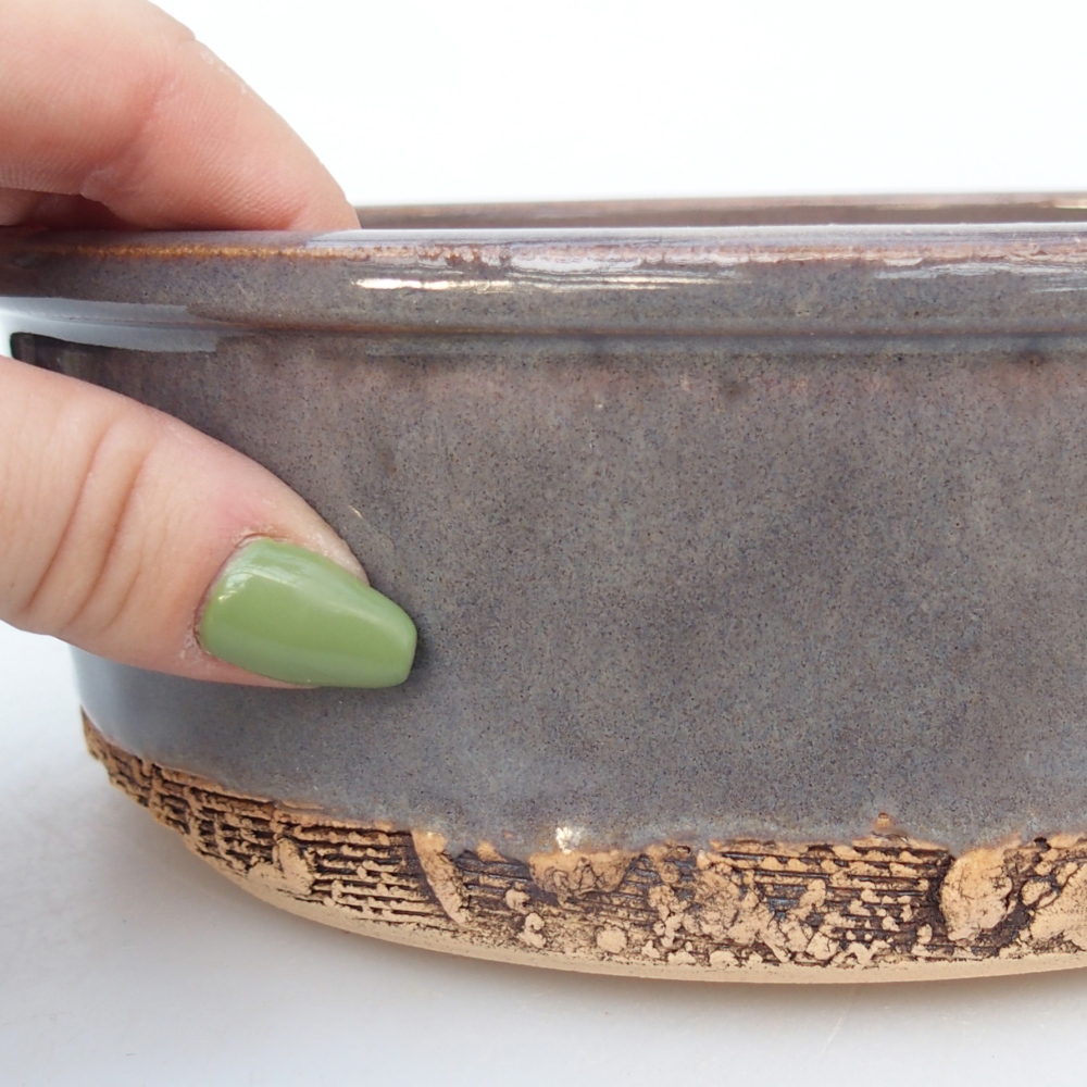 Bonsaischaal van keramiek 19 x 19 x 6,5 cm, grijs