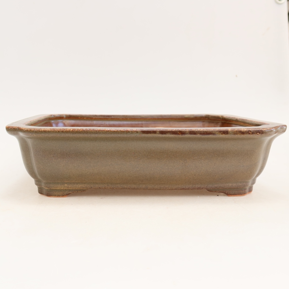Keramische bonsaipot 27,5 x 21,5 x 7 cm, kleur bruin