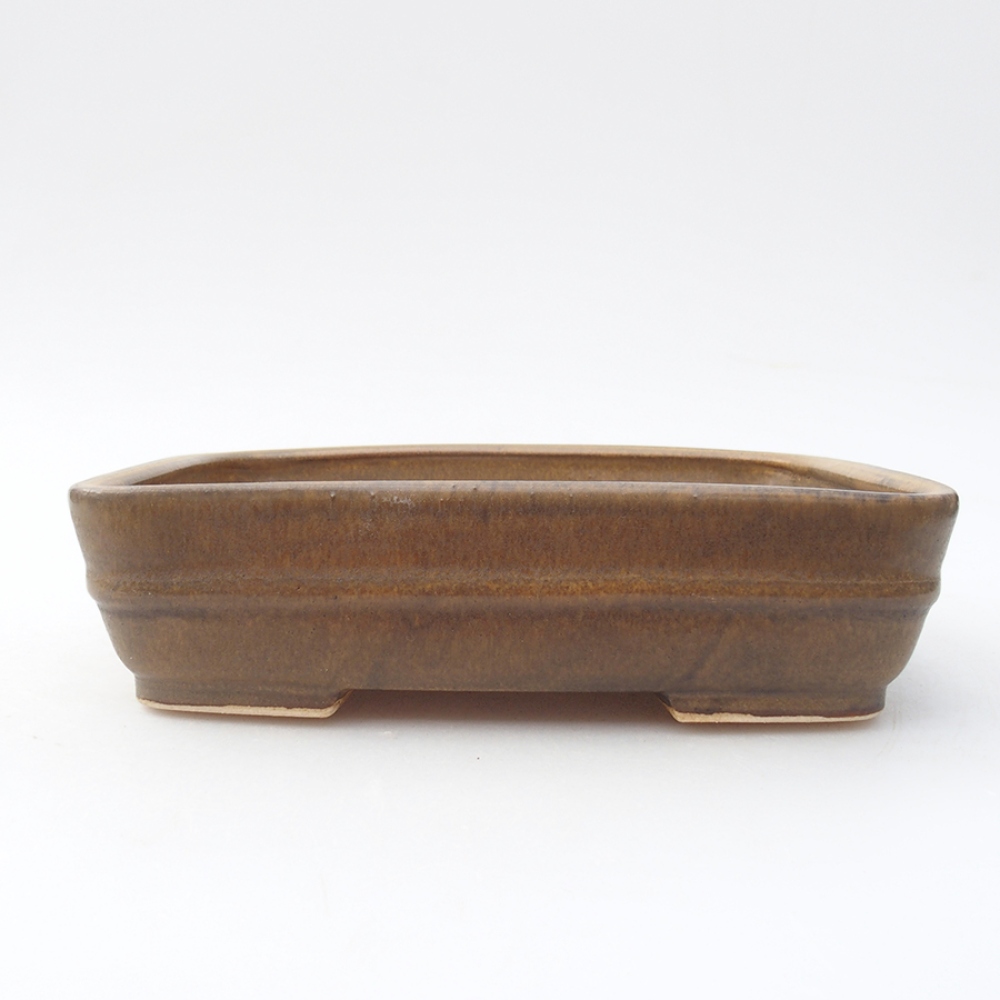 Bonsaischaal van keramiek 17,5 x 14 x 4,5 cm, bruin