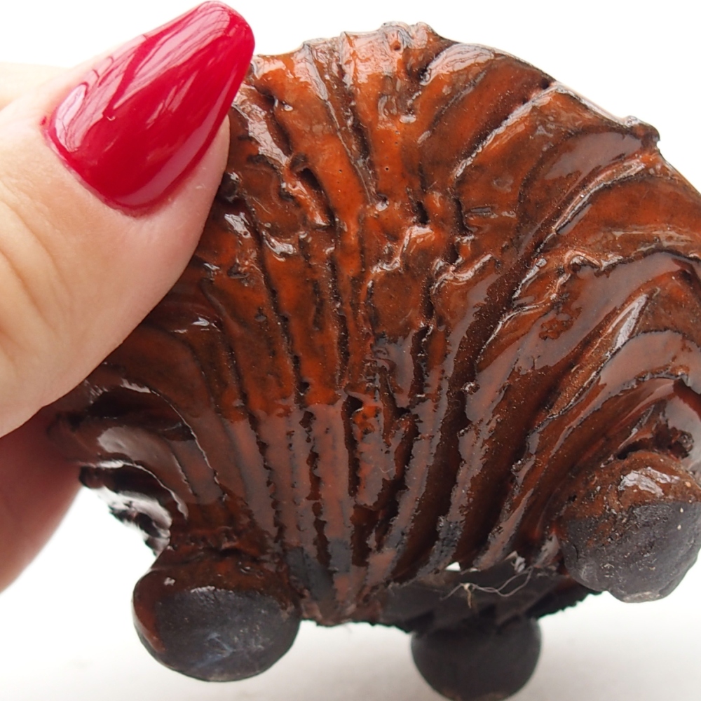 Keramische schaal 8,5 x 8,5 x 5 cm , kleur oranje