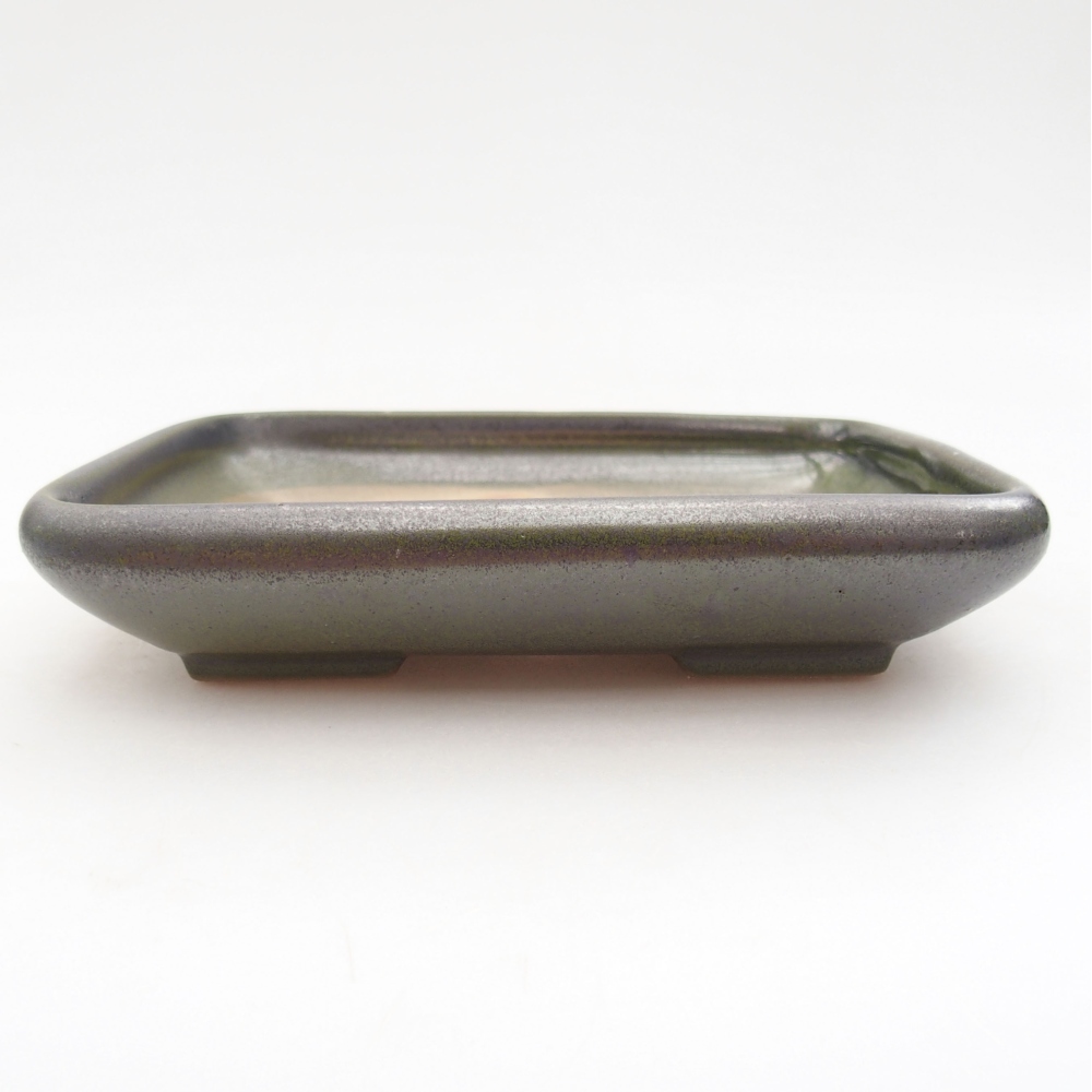 Bonsaischaal van keramiek 17 x 14 x 3,5 cm, groen