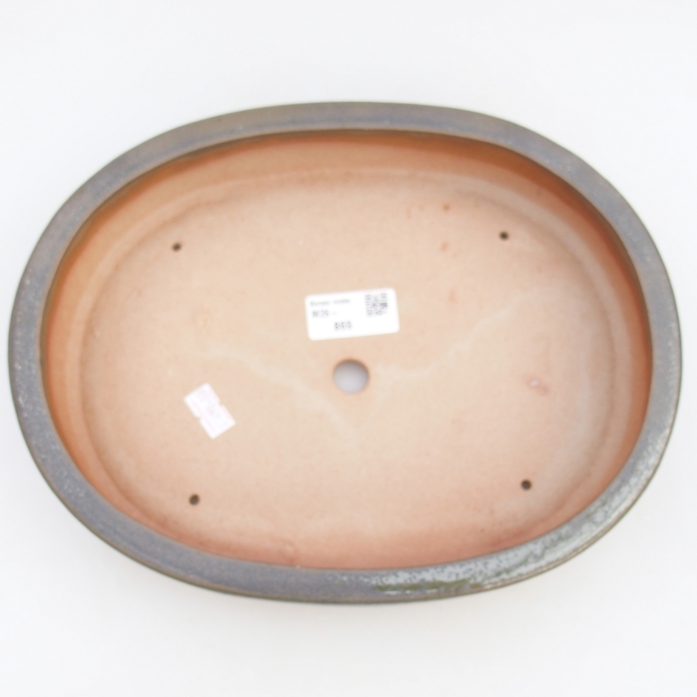 Bonsaischaal van keramiek 26,5 x 21 x 5 cm, groenbruin