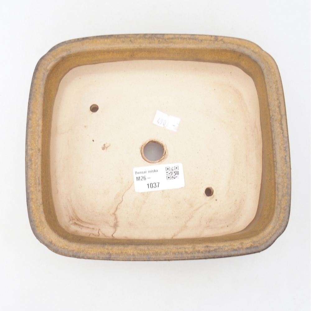 Bonsaischaal van keramiek 19 x 17 x 6 cm, bruin