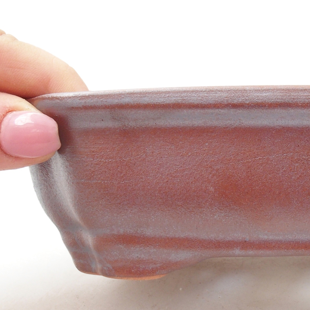 Bonsaischaal van keramiek 16 x 12 x 5 cm, metaalkleur