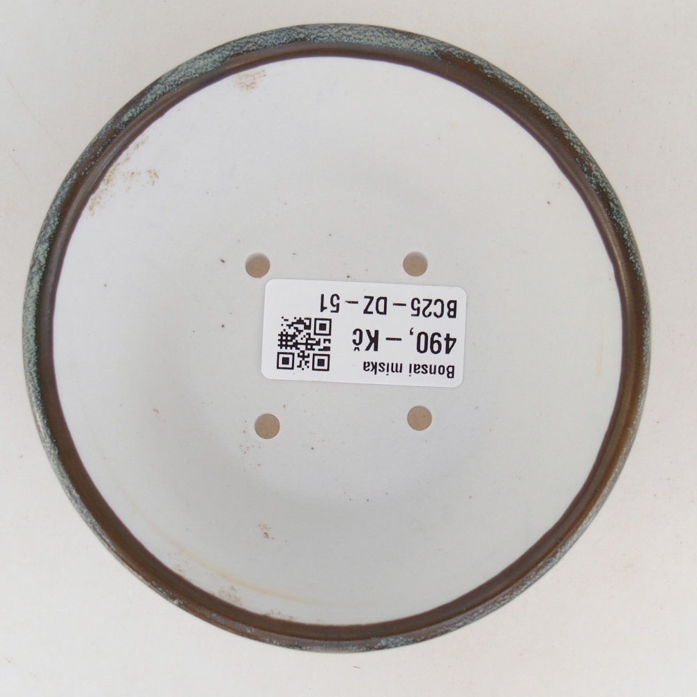 Bonsaischaal van keramiek 10,5 x 10,5 x 5 cm, groen