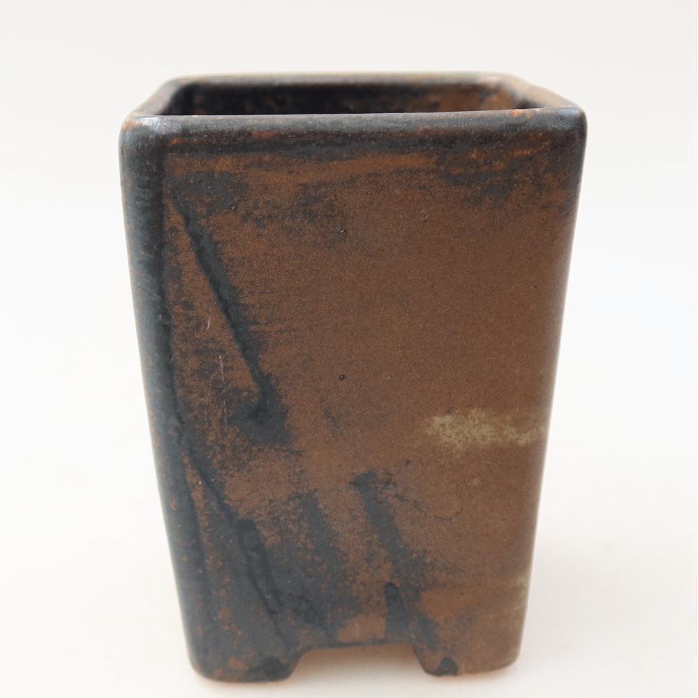 Bonsaischaal van keramiek 7,5 x 7,5 x 10,5 cm, bruin