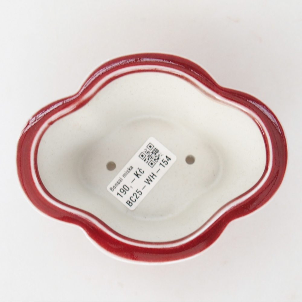 Bonsaischaal van keramiek 12,5 x 10 x 5,5 cm, kleur rood