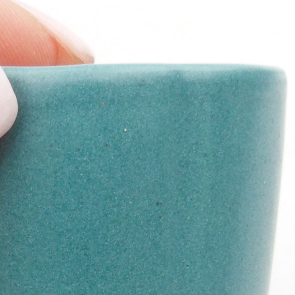 Bonsaischaal van keramiek 6,5 x 5,5 x 4 cm, kleur blauw