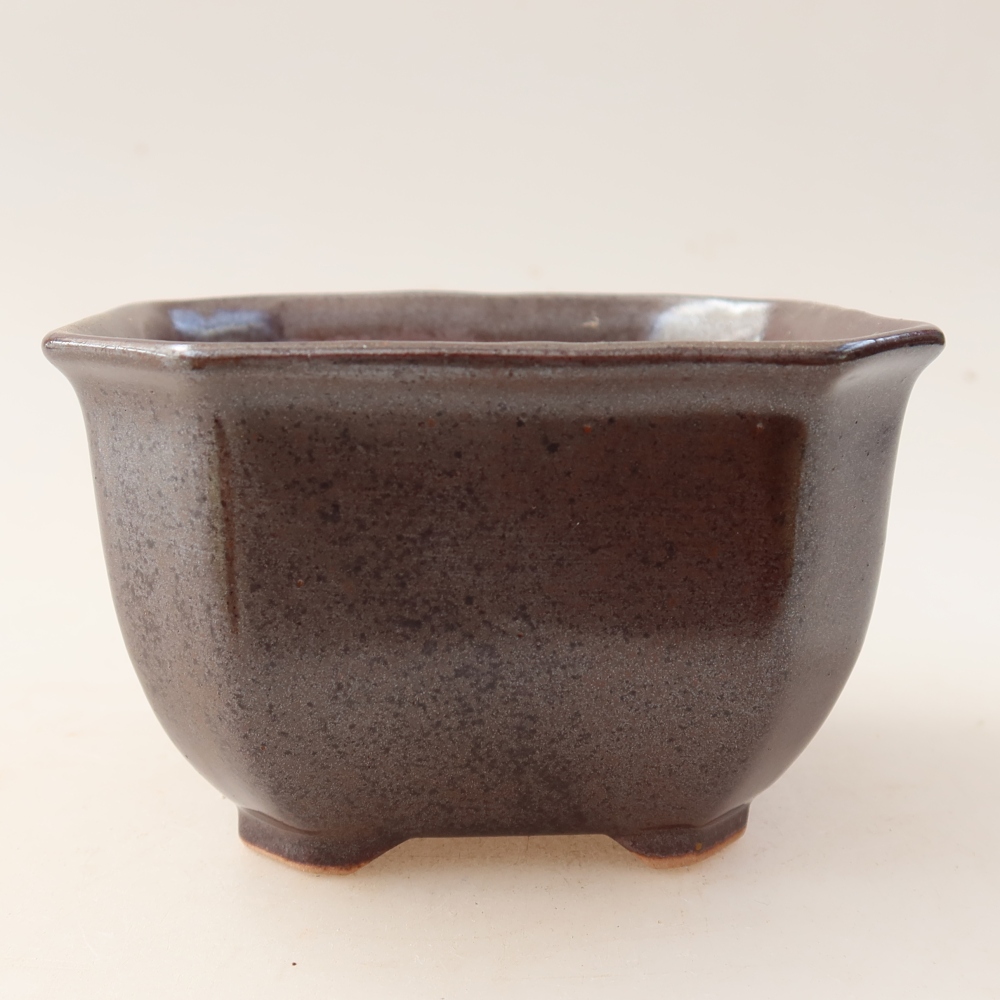 Keramische bonsaipot 10 x 10 x 6,5 cm, kleur bruin