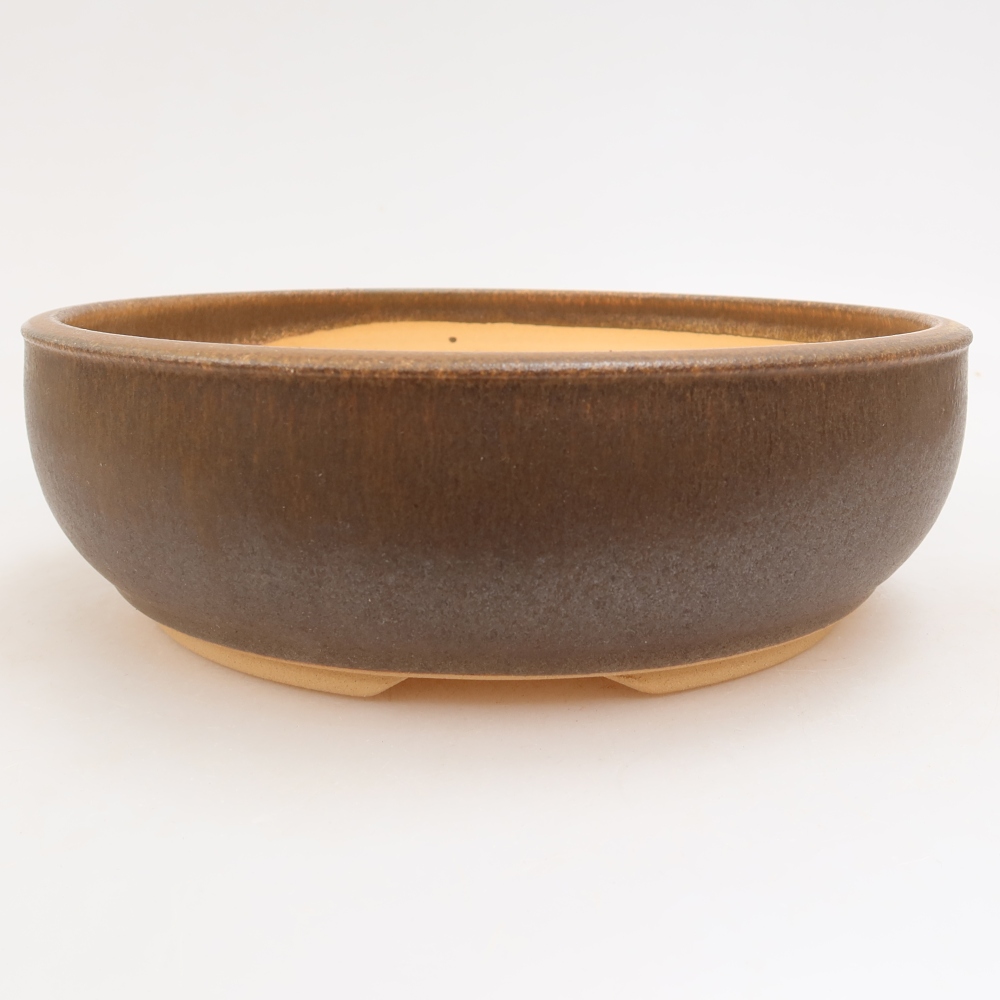 Keramische bonsaipot 22,5 x 22,5 x 7 cm, kleur bruin