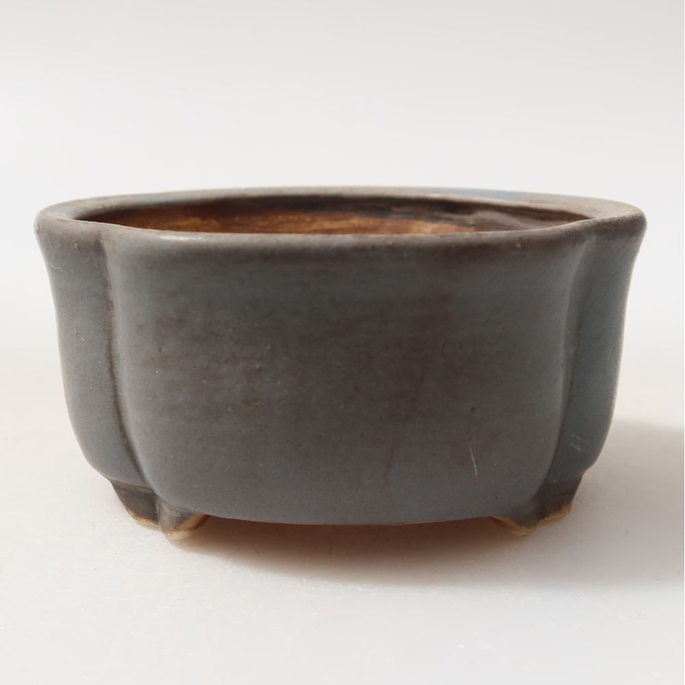 Keramische bonsaischaal 8 x 7,5 x 3,5 cm, kleur: blauw