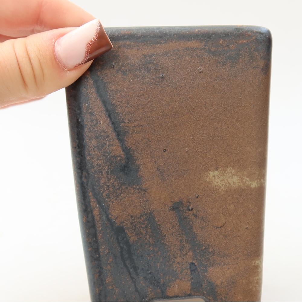Bonsaischaal van keramiek 7,5 x 7,5 x 10,5 cm, bruin